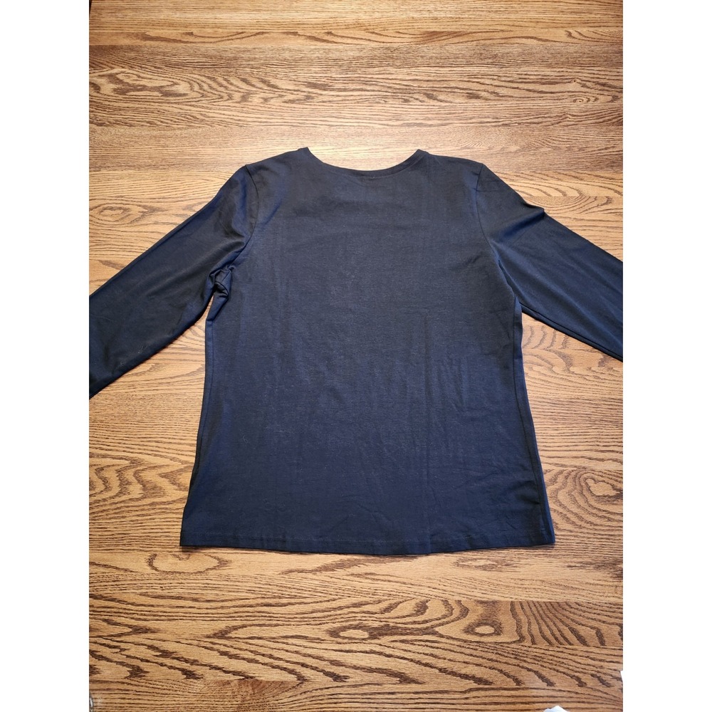 Pact‎ Shirt Womens Size XL Black Long Sleeve Organic Cotton Crewneck - Picture 5 of 7